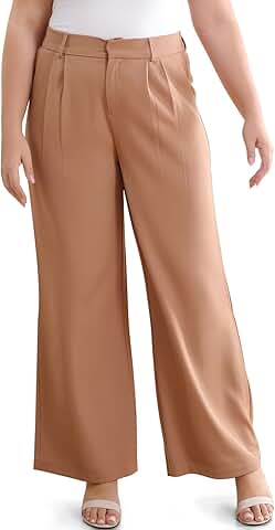 High Waisted Wide Leg Dress Pants for Women