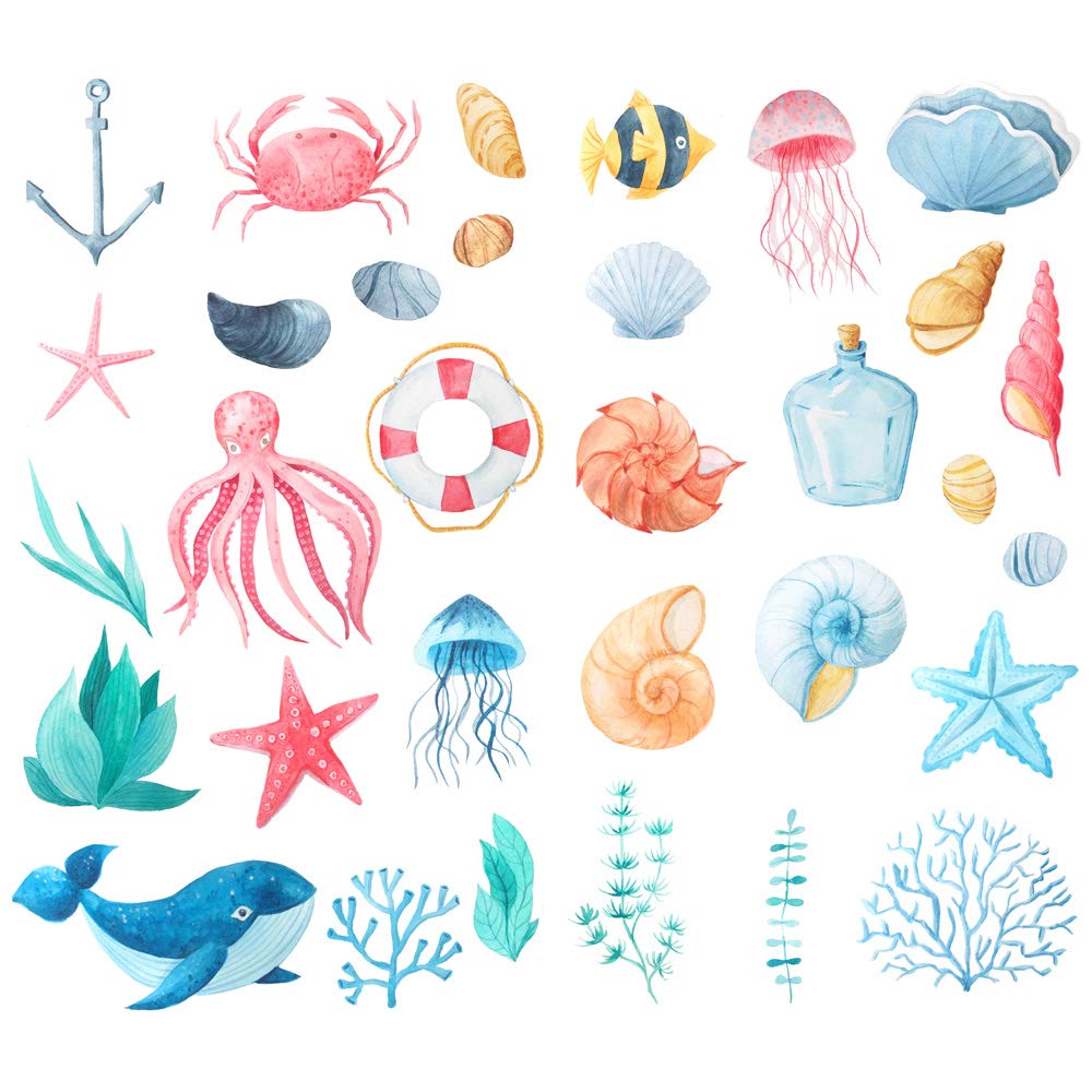 Watercolor Sea Shell Stickers for Journals and Crafts