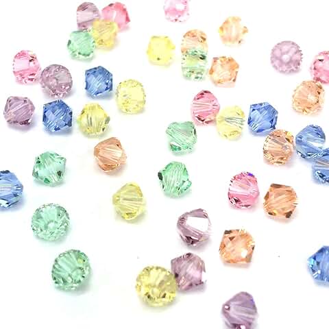 50 pcs 4mm Crystal Bicone Beads in Pastel Colors