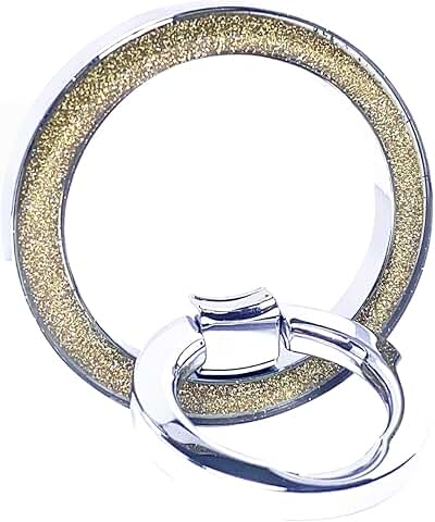 Glitter Yellow Magnetic Phone Ring Holder with Adjustable Kickstand