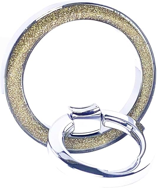 Glitter Yellow Magnetic Phone Ring Holder with Adjustable Kickstand