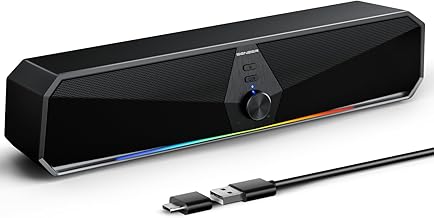 Bluetooth computer speakers with LED light and stereo sound