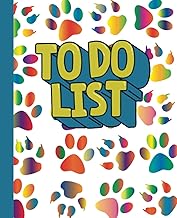 Rainbow Paw Prints Undated To-Do List Notebook