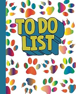 Rainbow Paw Prints Undated To-Do List Notebook
