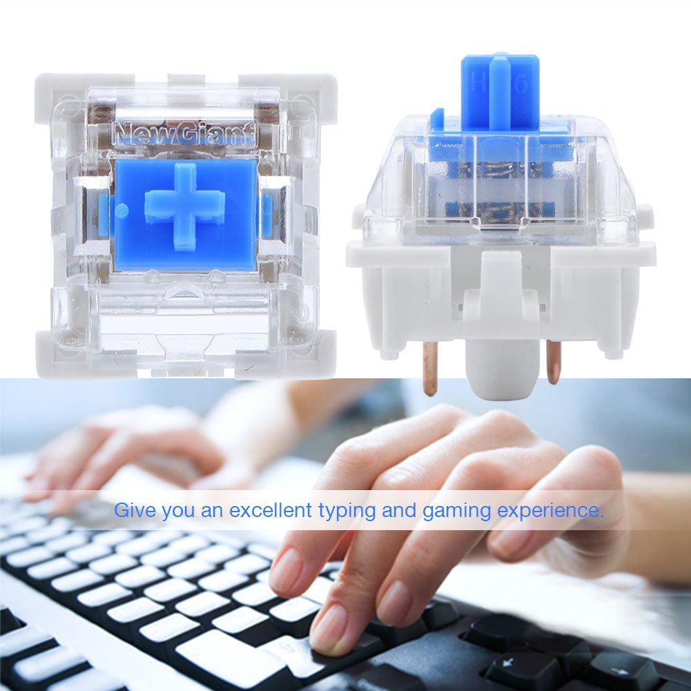 10 PCs Replacement Keyboard Switch Mechanical Key Switch Plate Mounted Blue Switch, Unique Tactile Feelings, for NewGiant RGB Series