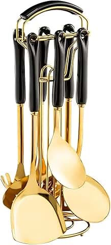 7-Piece Stainless Steel Gold Kitchen Utensil Set