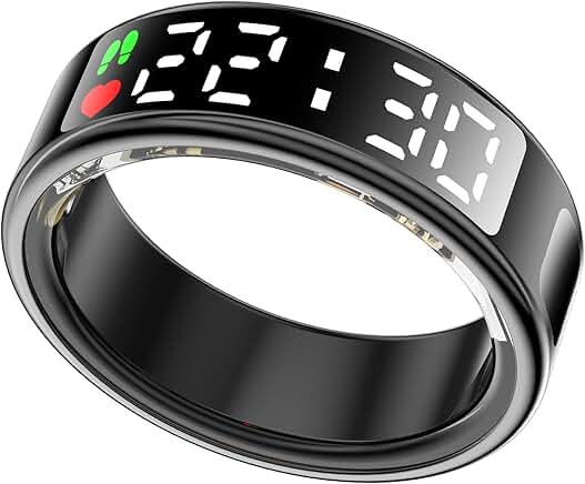 LED Display Smart Ring with Health and Fitness Tracking