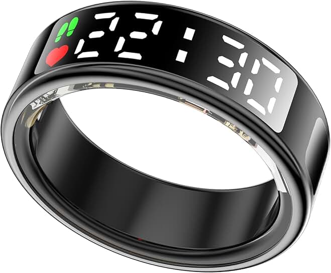 LED Display Smart Ring with Health and Fitness Tracking