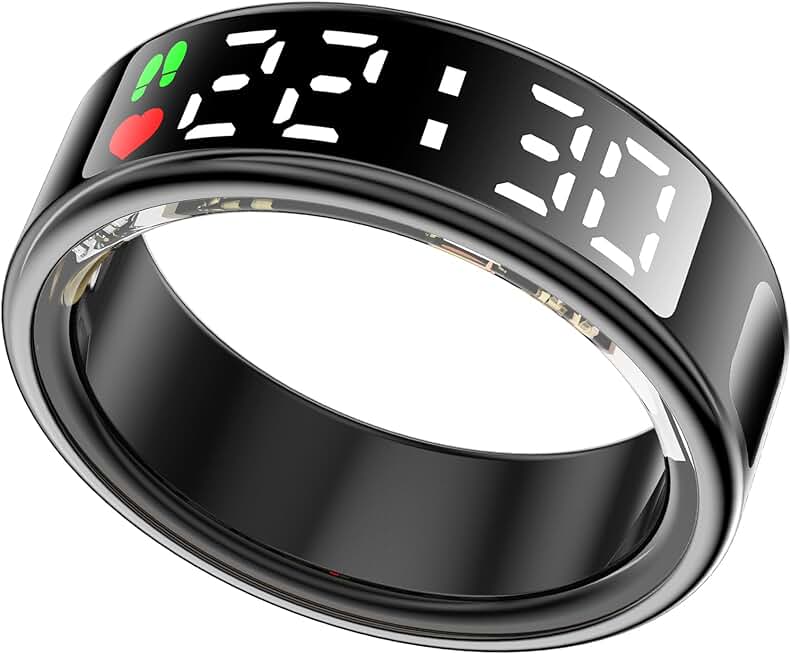 LED Display Smart Ring with Health and Fitness Tracking