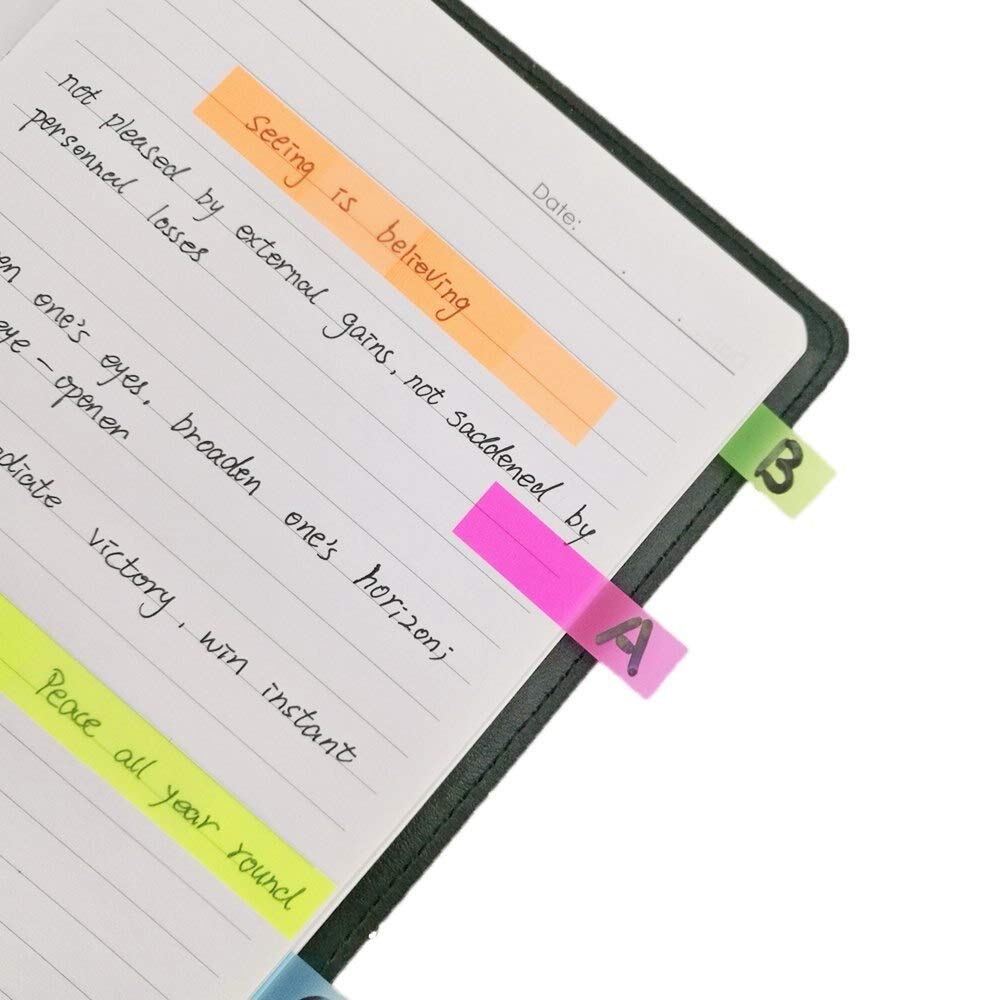 Neon Index Tabs Flags Sticky Notes, 300 Pieces