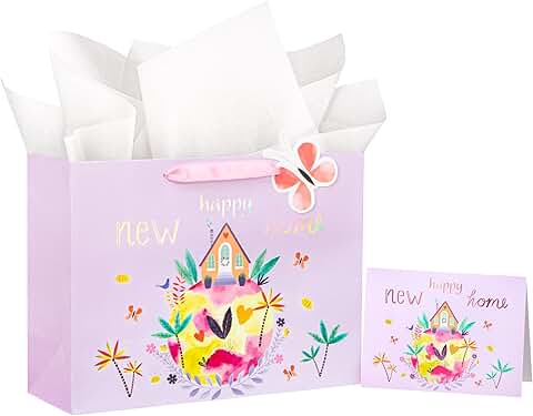 Large 13-inch New Home Gift Bag with Card and Tissue