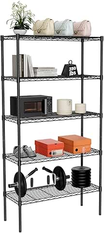 5-Tier Adjustable Metal Storage Shelving Unit