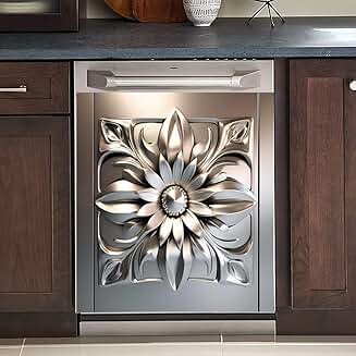 Laser-cut floral magnet cover for appliances