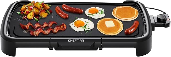 Large Electric Griddle with Removable Temperature Control