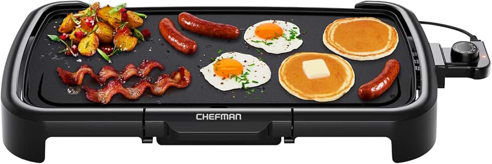Large Electric Griddle with Removable Temperature Control
