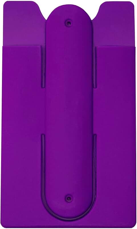 Silicone Phone Card Holder with Stand, Purple