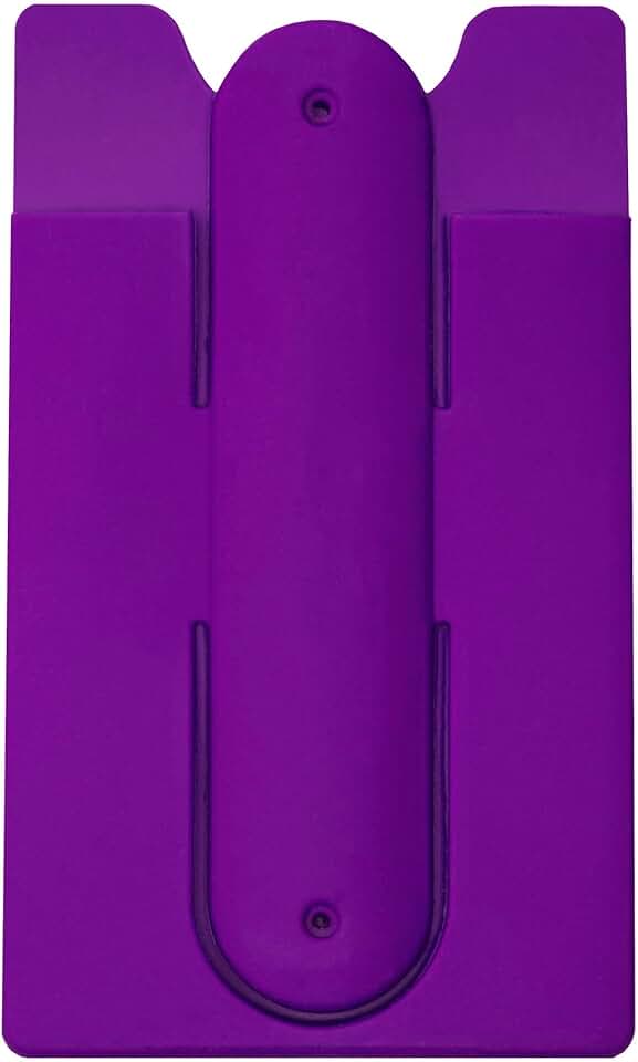 Silicone Phone Card Holder with Stand, Purple