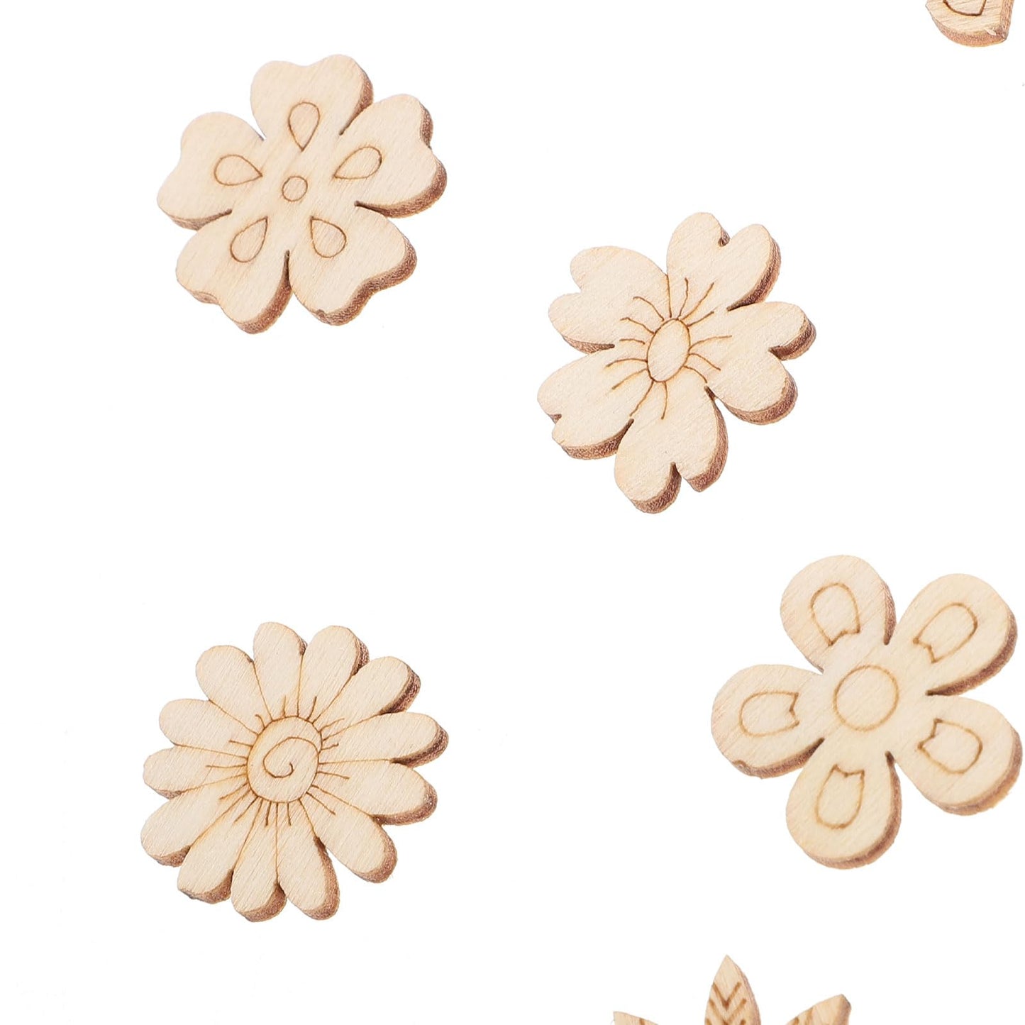 200pcs Unfinished Wooden Cutouts for DIY Crafts