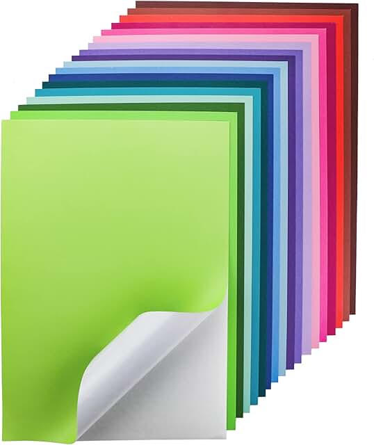 36 Sheets Colorful Printable Sticker Paper for Crafts