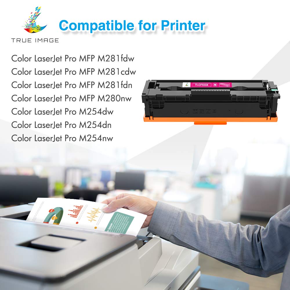 Compatible Toner Cartridge Replacement for HP 202X CF500X CF500A 202A HP Color Pro MFP M281fdw M281cdw M254dw M281fdn 281fdw M254 M281 Toner Printer (Black Cyan Yellow Magenta, 4-Pack)