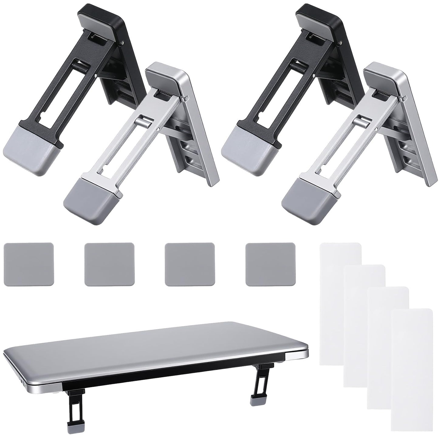 Set of four portable adjustable laptop stands