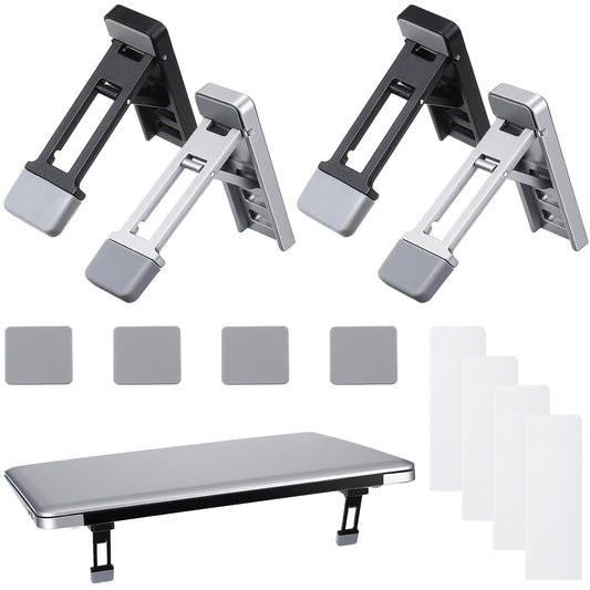 Set of four portable adjustable laptop stands