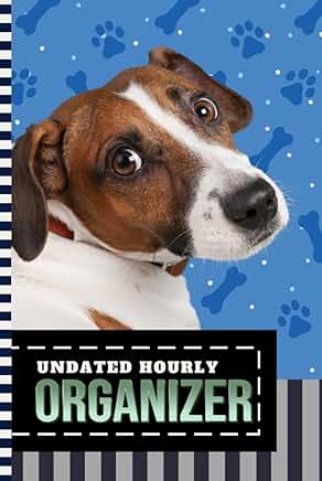 Hourly planner with dog art cover