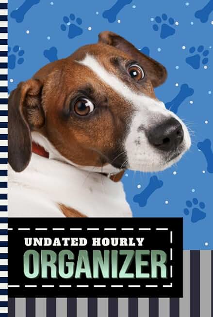 Hourly planner with dog art cover