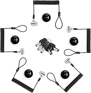 8Ft Portable Keyed Cable Lock with 5 Keys