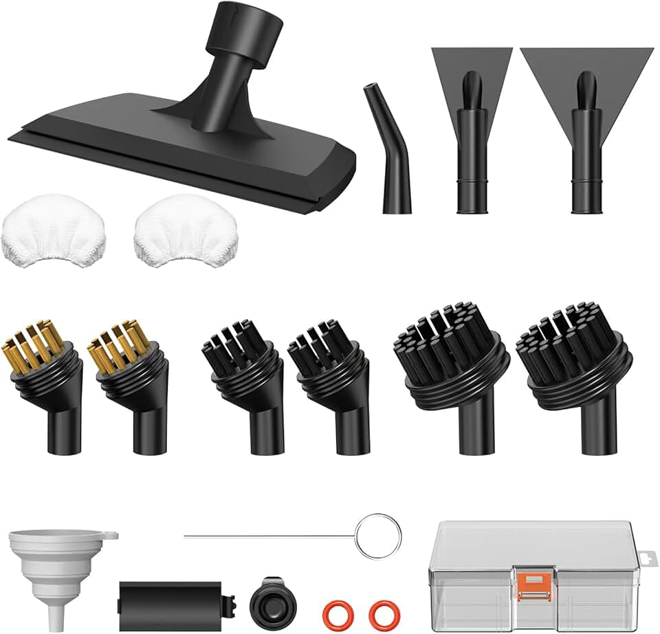 18-Piece Steam Cleaner Accessory Set with Storage Case