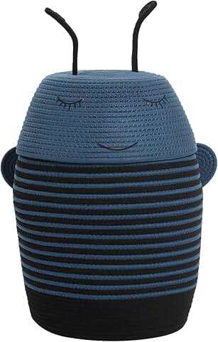 Handcrafted Cotton Animal Basket with Lid, 12"x18"