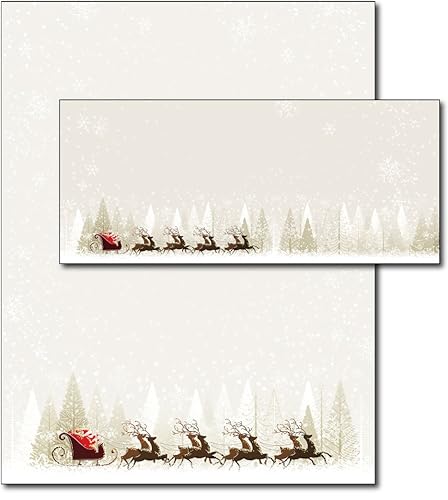 Holiday Reindeer Paper and Envelope Set, 8.5 x 11