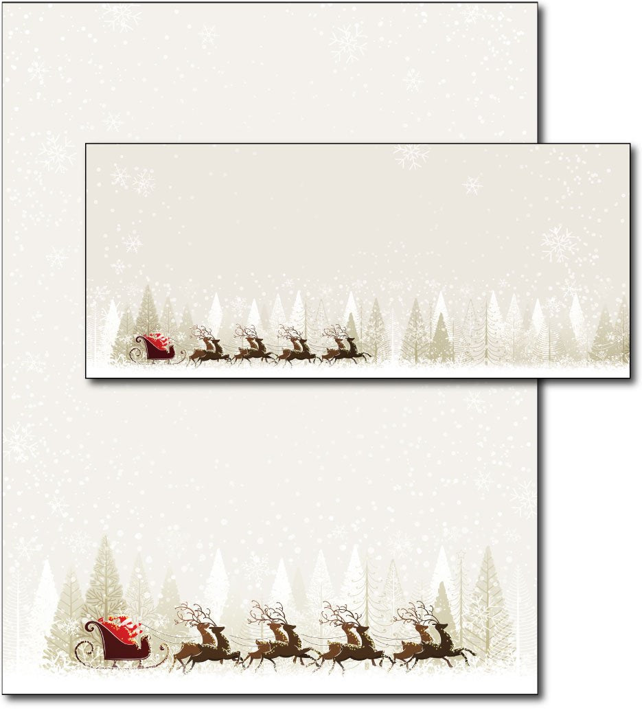 Holiday Reindeer Paper and Envelope Set, 8.5 x 11