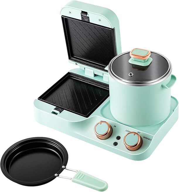 3-in-1 Breakfast Station with Sandwich Maker and Soup Pot