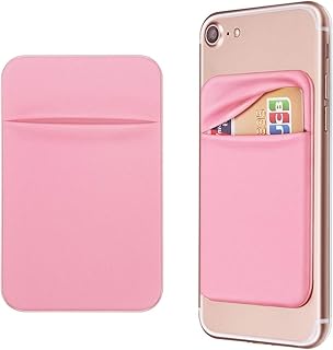 Pink Self-Adhesive Card Holder for Phone