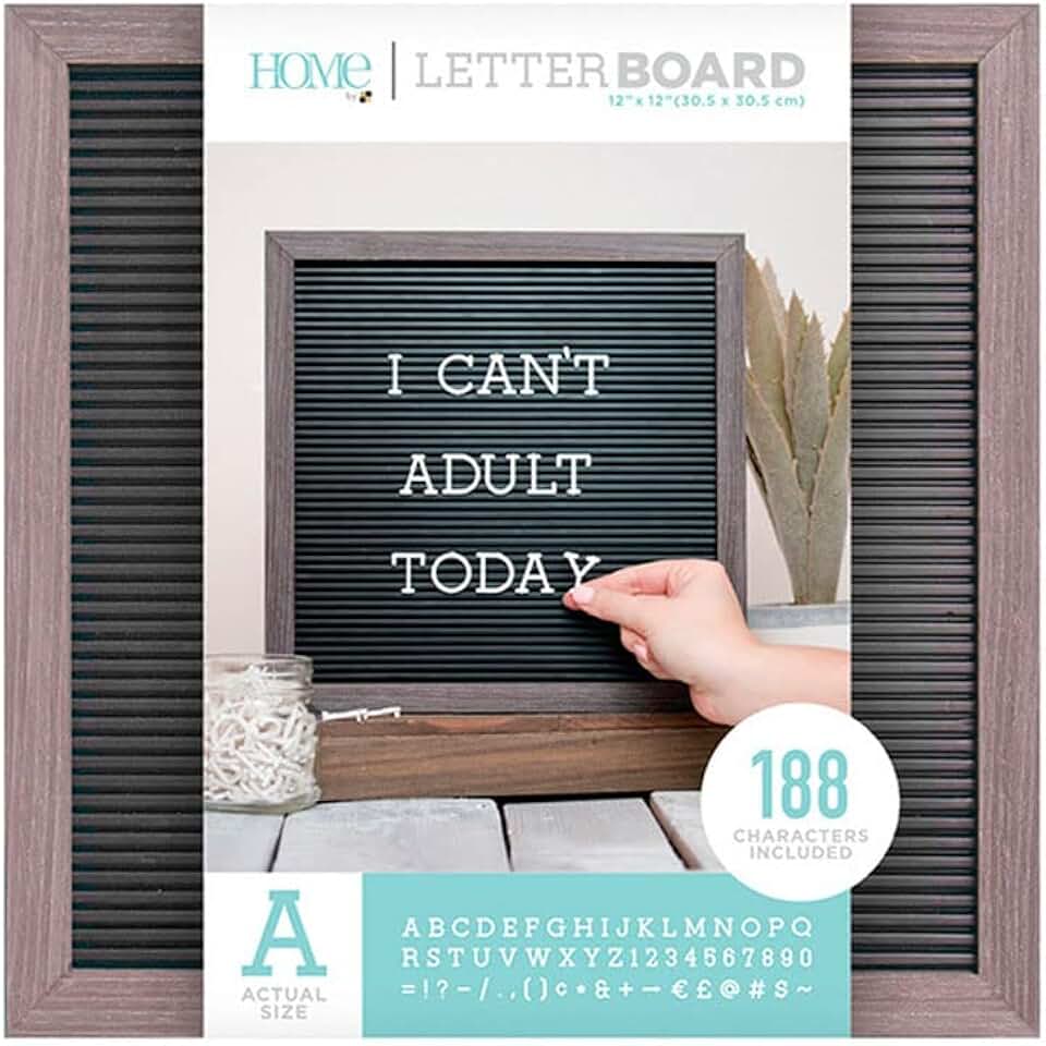 Gray and black 12x12 die cut letterboard set