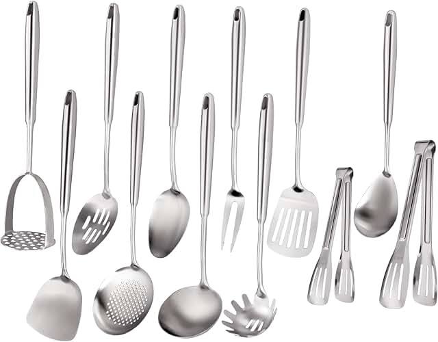 12-Piece Stainless Steel Cooking Utensil Set