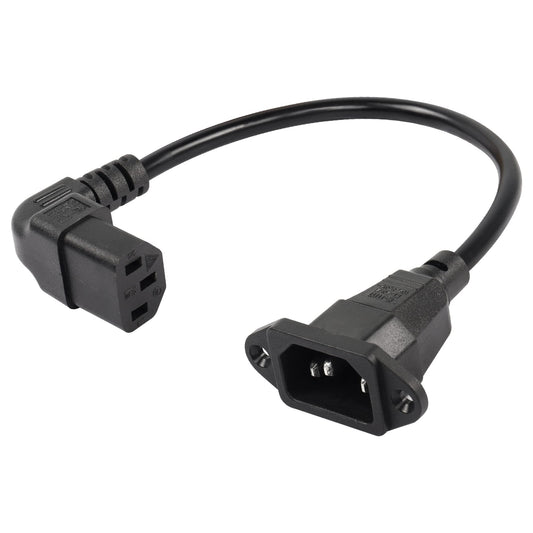 0.3m Up Angle C13 to C14 Panel Mount Power Cable, 90 Degree IEC 320 C13 Female to C14 Male PDU Power Supply Extension Cord for Monitors,Computers,Etc(Uc13m-c14)