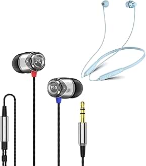 Wired In-Ear Earbuds and Bluetooth Sports Earbuds
