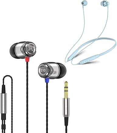 Wired In-Ear Earbuds and Bluetooth Sports Earbuds