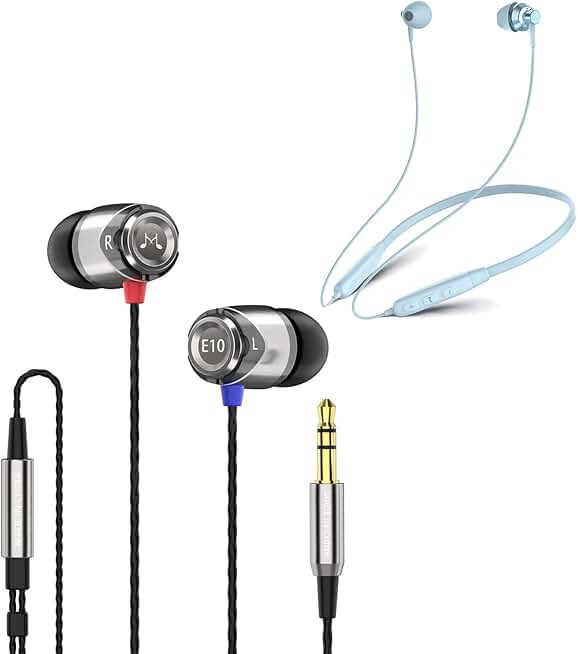 Wired In-Ear Earbuds and Bluetooth Sports Earbuds