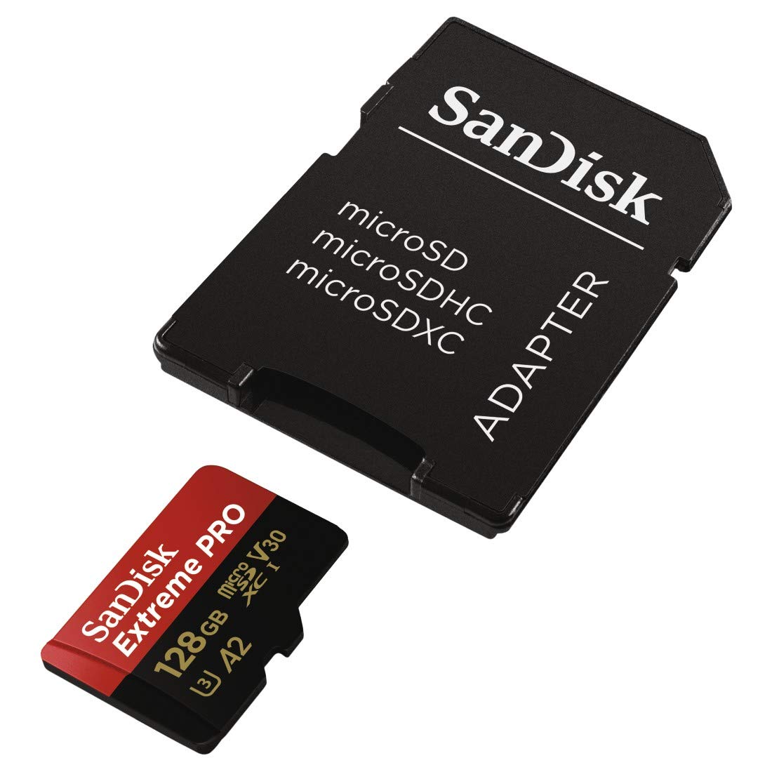 Extreme Pro SDXC UHS-I U3 A2 V30 128GB + Adapter, SDSQXCY-128G-GN6MA