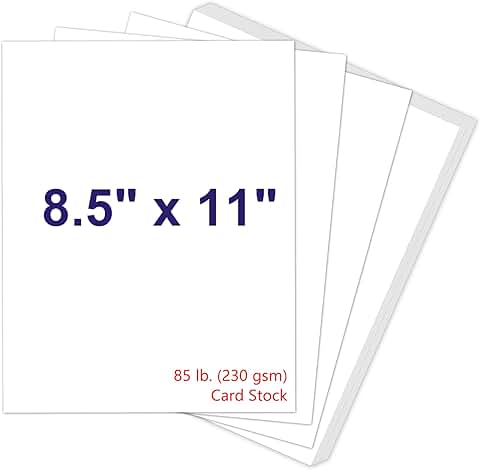 White 8.5 x 11 Cardstock, 230gsm, for Crafts and Invitations
