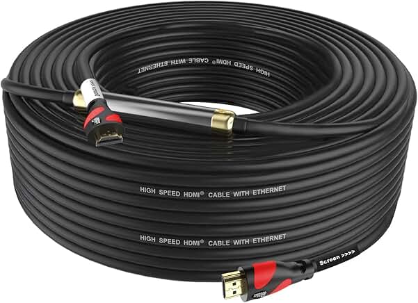 75 Feet Red HDMI 2.0 Cable with Signal Booster
