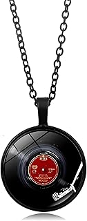 Unique Music Record Pendant Necklace for Men and Women