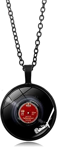 Unique Music Record Pendant Necklace for Men and Women