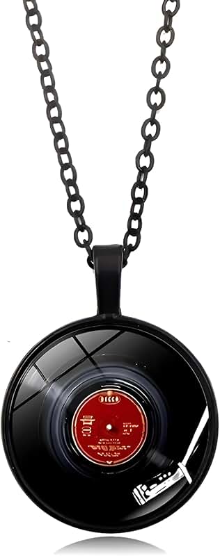 Unique Music Record Pendant Necklace for Men and Women