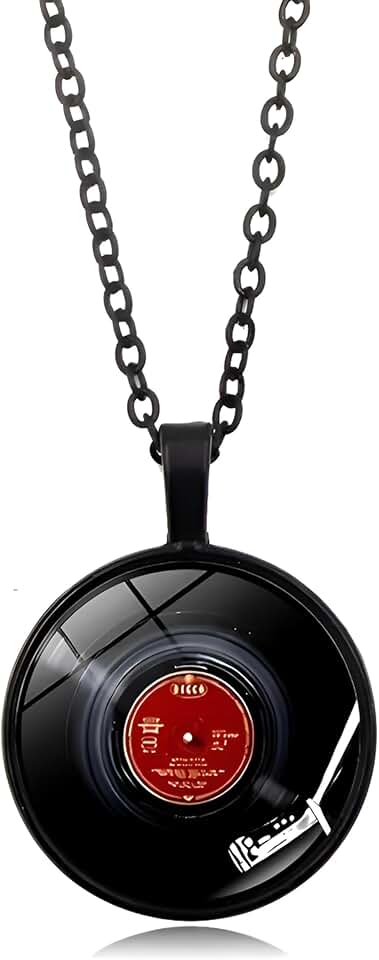 Unique Music Record Pendant Necklace for Men and Women