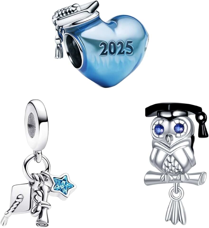 2025 Graduation Sterling Silver Charms for Jewelry