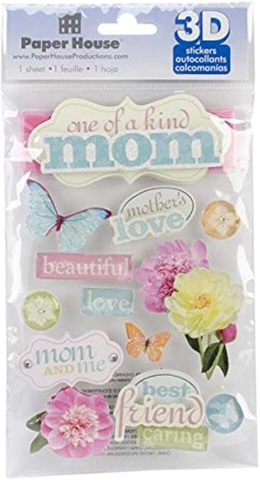 3D Mom Cardstock Stickers, 3-Pack